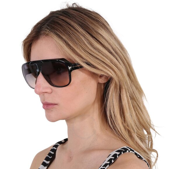 NEW TOM FORD TF908 01B WOMEN SUNGLASSES TOM FORD HAWKINGS-02 FT0908/S - Picture 8 of 11